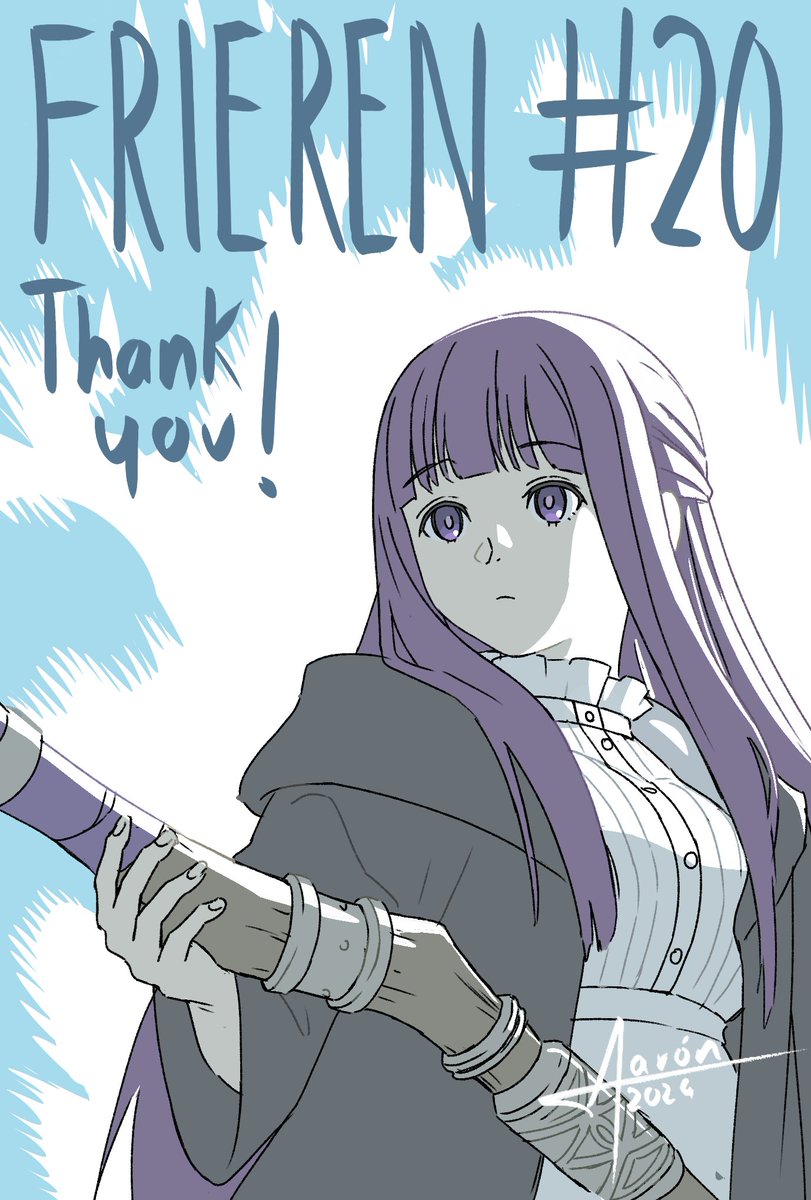 thiscantbeempty's tweet image. I kind of forgot to post because I was caught up in personal stuff, but I drew Fern&apos;s offensive magic scene at the start of Frieren #20. Thank you for watching!