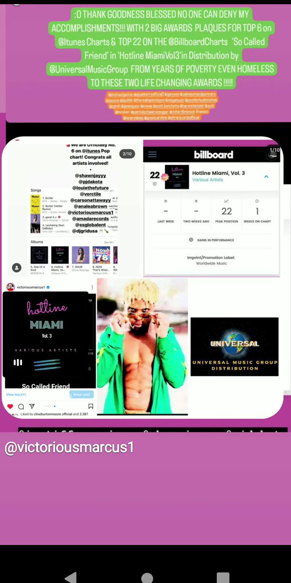 conquerer1's tweet photo. 😱THX20AWARDS❤️🙏1)Worldwide Music-Akademia WON "Best Song" 'No Abuse' 2)16Business Award Certifications by @GrantCardone 3)2WON'So Called Friend' 'Hotline Miami Vol3'TOP6 @ItunesCharts + @BillboardCharts TOP22WON 4)WON @Beyonce Jr High @scottborchetta  @rickbarkermusic Follow IG https://t.co/EwsEt0AYZJ