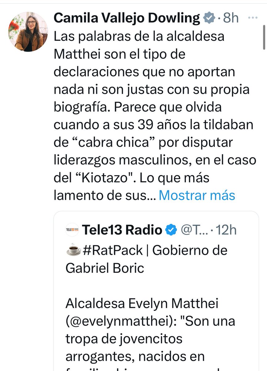 isabelpla's tweet photo. Cuando el PC critica el “tono” es porque les dolió. La alcaldesa @evelynmatthei simplemente interpreta lo que miles de chilenos piensan y viven todos los días, frente a la frivolidad e incompetencia de un gobierno que no piensa ni trabaja por el bien de Chile https://t.co/pZQGRgPx7Z