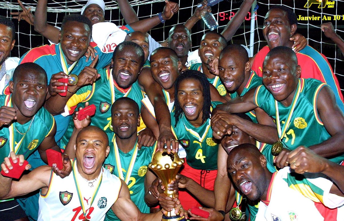 🔴 Ne remporte pas deux CAN consécutives qui veut, mais qui peut ! 🏆🏆🇨🇲

▪️Victoire vs Nigeria en 2000
▪️Victoire vs Senegal en 2002

⭐️⭐️⭐️⭐️⭐️ > ⭐️