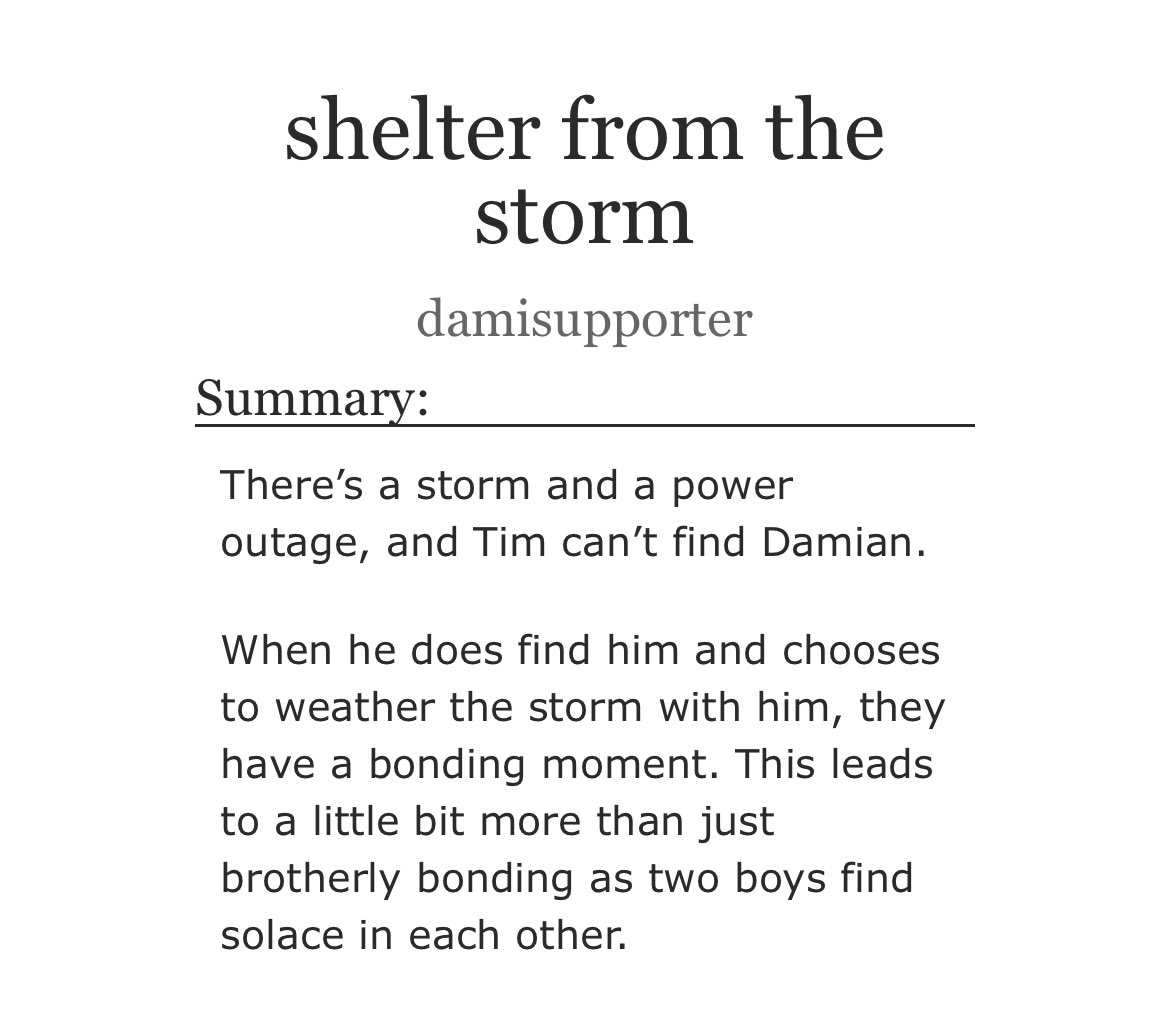 damisupporter's tweet photo. new Timdami fic!

title: “shelter from the storm” 

word count: 6k

smut: yes

https://t.co/C79w1S62Wk https://t.co/gwUTc4UgBD