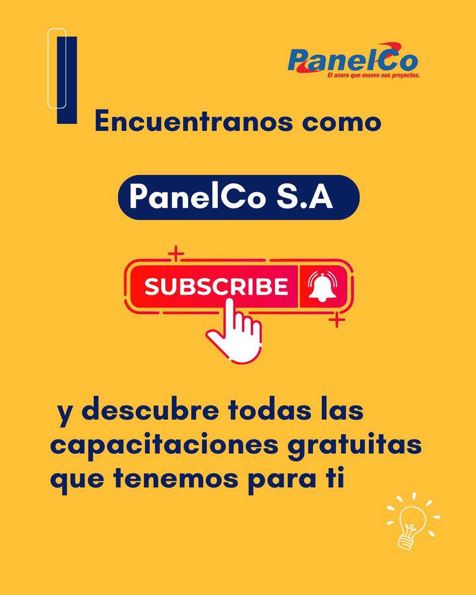PANELCO_SA's tweet photo. Encuentranos en YouTube como PanelCo S.A y capacitate de manera gratuita con expertos del campo de la construcción 💡👷🏼
#capacitación #capacitacióngratuita #PanelLive #PanelCo #construcción https://t.co/IdAHNbgNRw