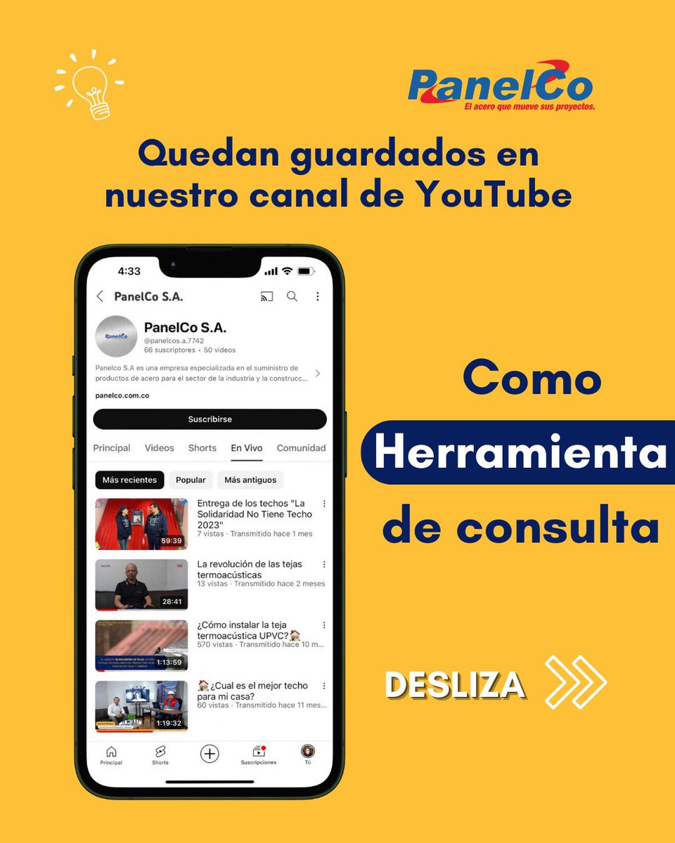 PANELCO_SA's tweet photo. Encuentranos en YouTube como PanelCo S.A y capacitate de manera gratuita con expertos del campo de la construcción 💡👷🏼
#capacitación #capacitacióngratuita #PanelLive #PanelCo #construcción https://t.co/IdAHNbgNRw