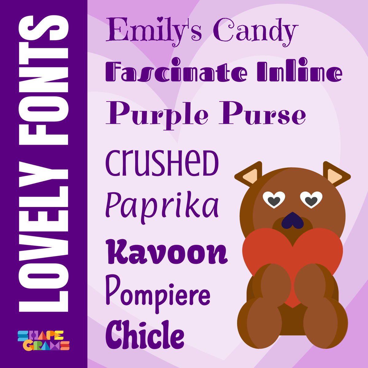 shapegrams's tweet photo. You might develop a crush on these lovely fonts!

They're available in Google Workspace and downloadable from https://t.co/AAWrgIqF9T.

#EdTech #TeacherTwitter #EduTwitter #GoogleEdu https://t.co/IZjIsfU7e6