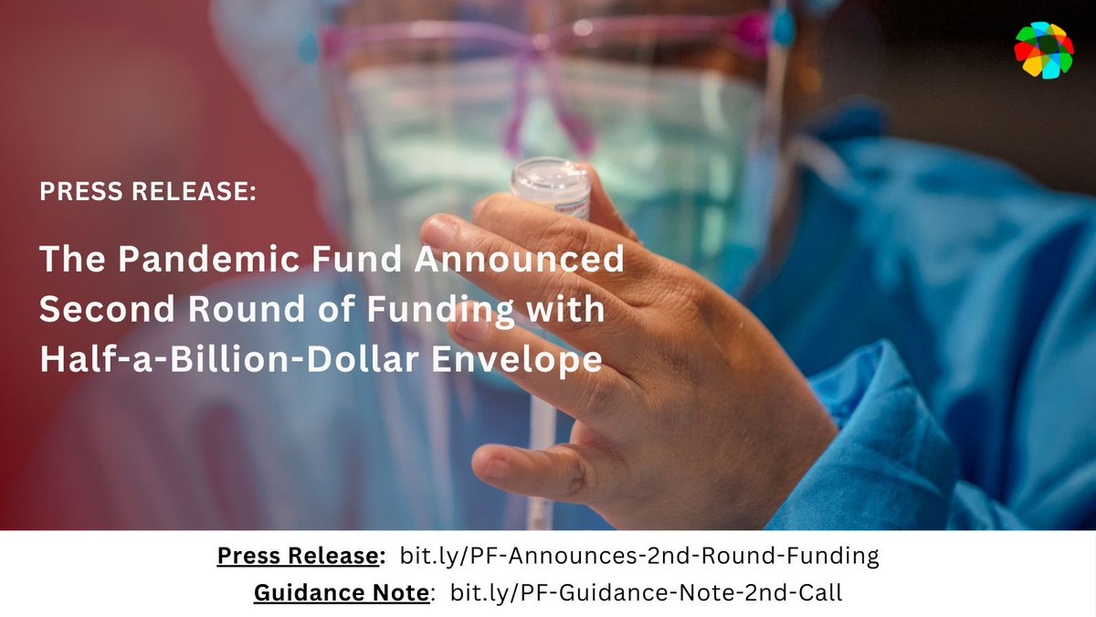 The #PandemicFund’s Board approved $500M in a 2nd round of funding to help LMICs scale up efforts to prepare for future pandemics.

The portal to submit proposals will be opening in late February.

🚨Press Release: wrld.bg/lGo250QlzQV

🗒️Guidance Note: wrld.bg/zFxk50QvHHC
