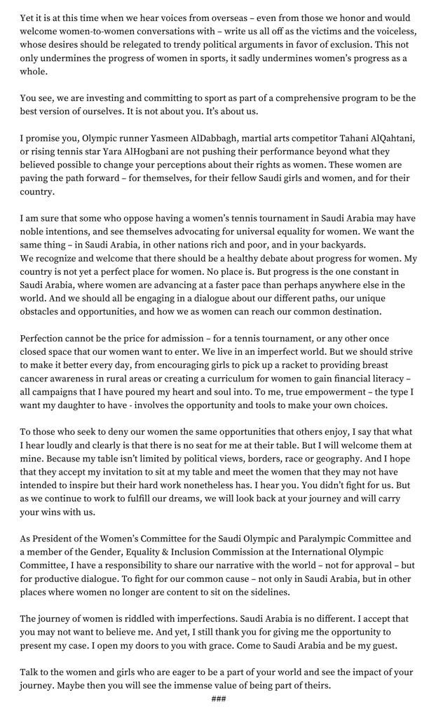 To those who seek to deny our women the same opportunities of others, what I hear clearly is that there is no seat for us at their table. But we welcome you at ours. 

A response to:
washingtonpost.com/opinions/2024/…