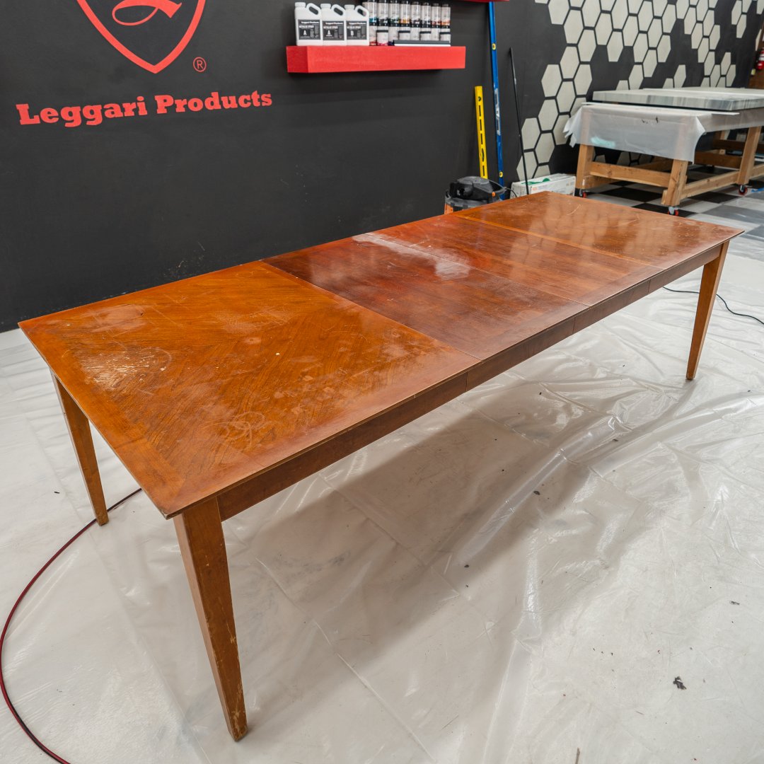 Leggari's tweet photo. Dine in style with Leggari transformations! 🍽️✨ Behold the before and after of a dining table, coated to perfection with our epoxy. Elevate your dining experience. #LeggariDining #TableGlowUp https://t.co/yG9WQJf8oZ