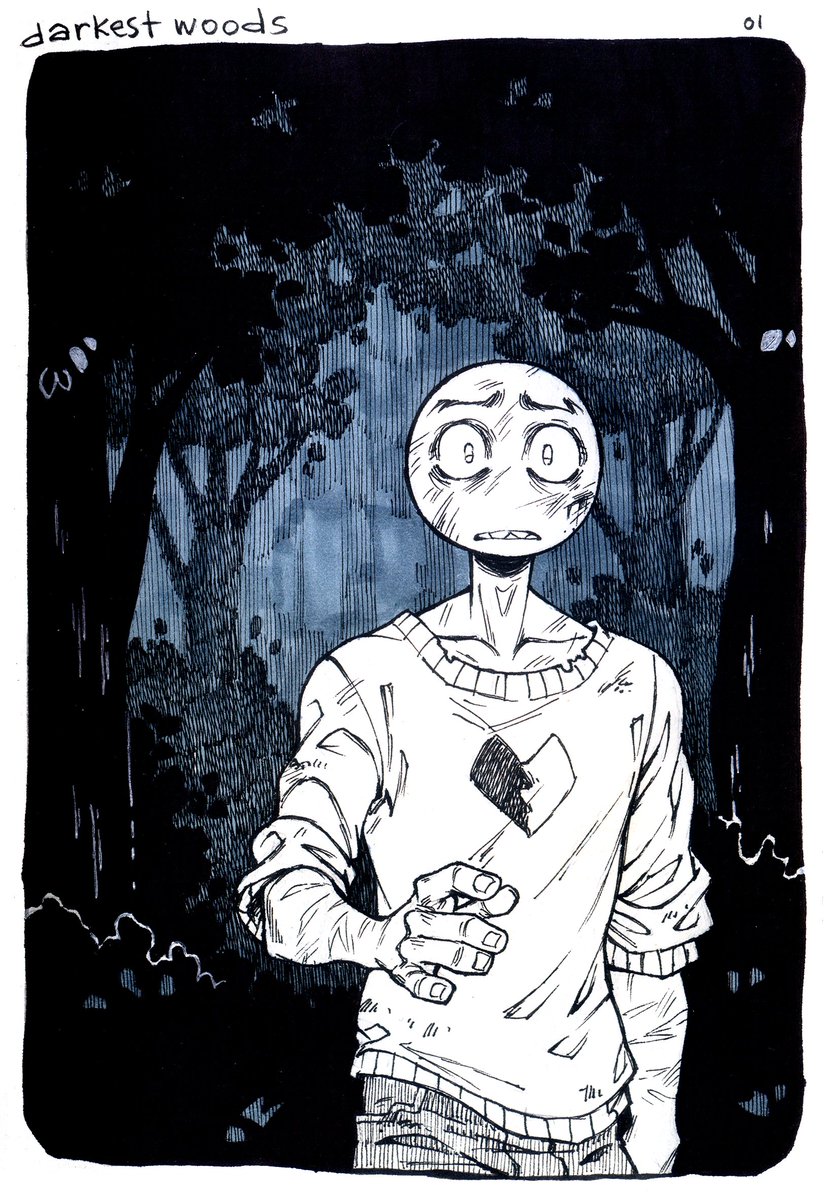Inktober of 2023 is not my favourite one, but there are some pieces that I like and which, I think, turned out quite good.
I think, this year, I'll make weekly themes, like before...
Anyway, here's a doofus, lost in the dark woods.
#inktober2023 #YourBoyfriendfanart