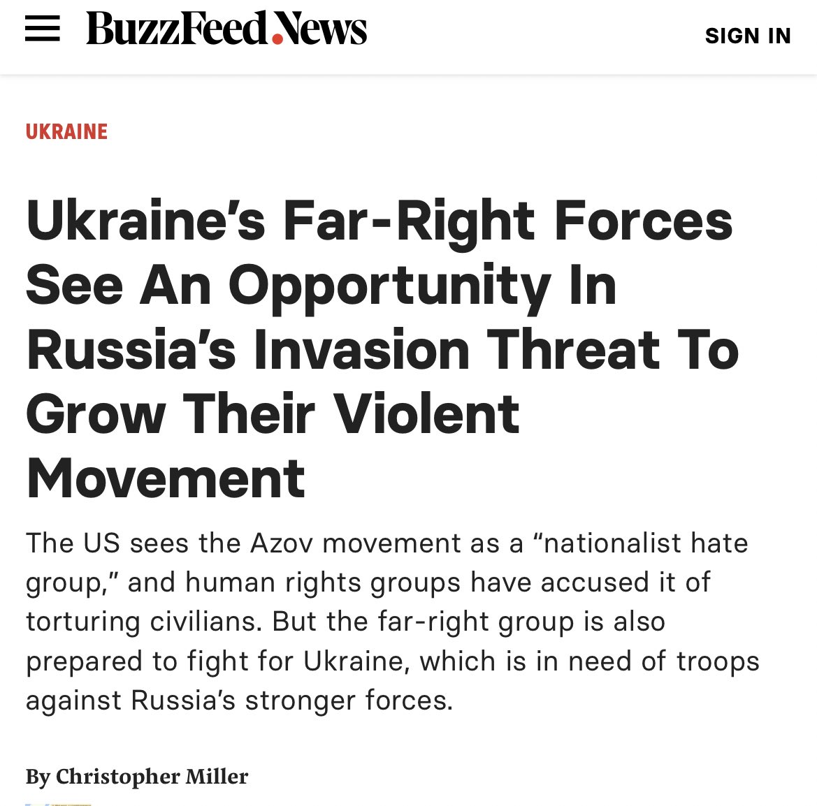cryptodrftng's tweet photo. 01 Feb 2022 @OzKaterji ���

🚩 "Ukraine’s Far-Right Forces See An Opportunity In Russia’s Invasion Threat To Grow Their Violent Movement"

🔗 https://t.co/pyjJidQvAs

🔗 https://t.co/satT5HHUS1 #UKDFactCheck https://t.co/Qwidgslfih