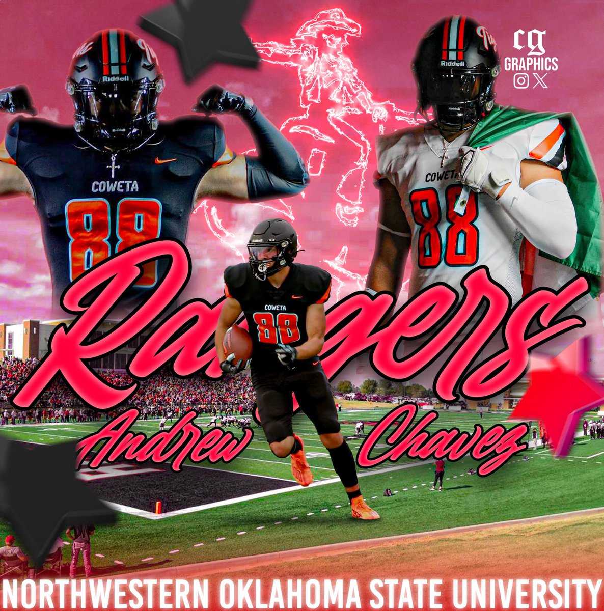 AndrewChavez0's tweet photo. 100% Committed!! Let's Work 🖤❤️ 

@nwosufootball @Coach_J_Medrano @CoachBentrem @CoachDBenway @Coach_RivWalker @RonnieJJones @Coachpreacher @CoachSeaba @ECcardsFB @cowetafootball #AGTG https://t.co/1ImQ5KDsEw
