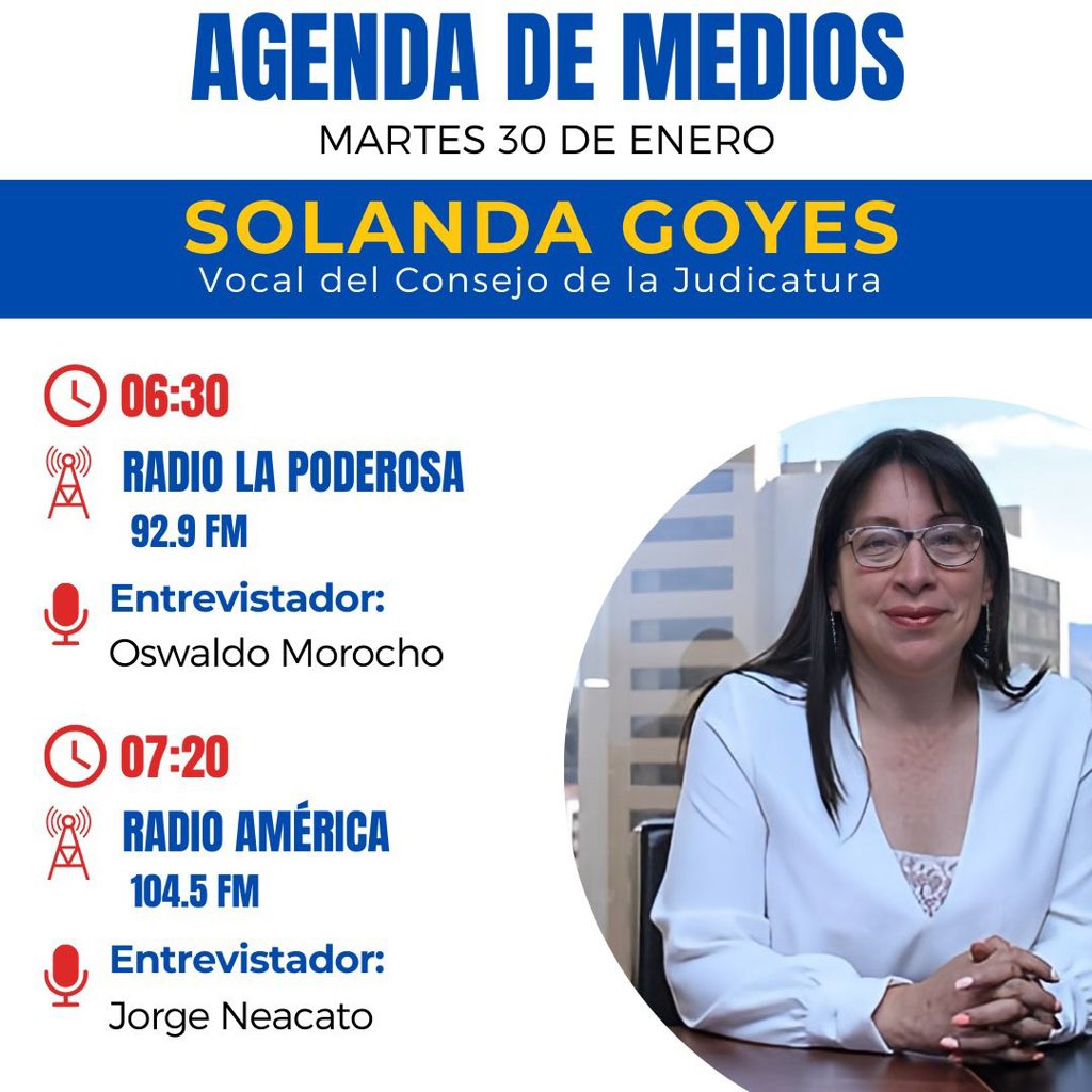 solandagoyes's tweet photo. 📻 #AgendadeMedios | Los invito a seguir las entrevistas que mantendré el día de mañana en @LaPoderosaEc y @RADIOAMERICAEC https://t.co/RU0iXYmcZi