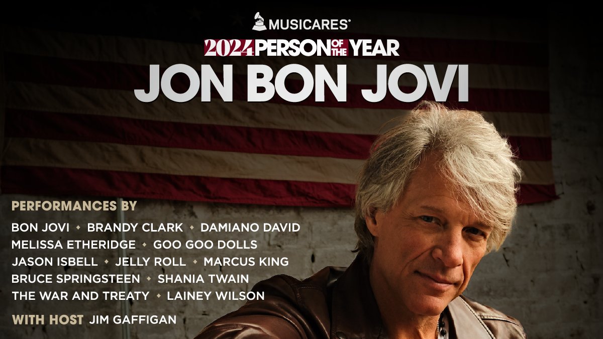 So….when I was a pre-teen I had a wall in my bedroom that was dedicated to Jon Bon Jovi. That pre-teen still inside of me is a little giddy to be honoring him as the MusiCares Person of the Year next week.