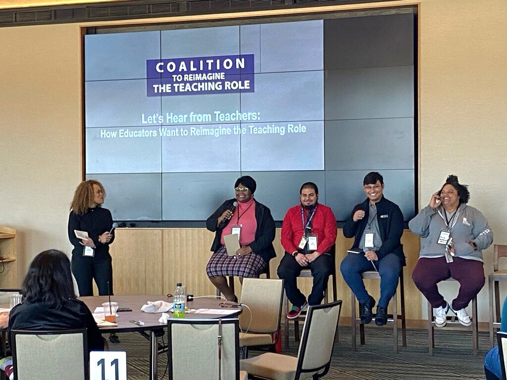 jteree's tweet image. What an honor to serve as a speaker for the National Coalition to reimagine the teacher role. Thank you #TeachPlus and #EducationFirst for providing the platform and tools for classroom teachers to have an impact with national leaders.