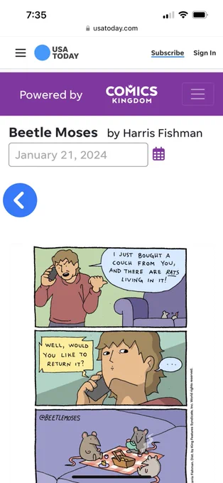 Check it out beetlegang my comics are in USA Today 