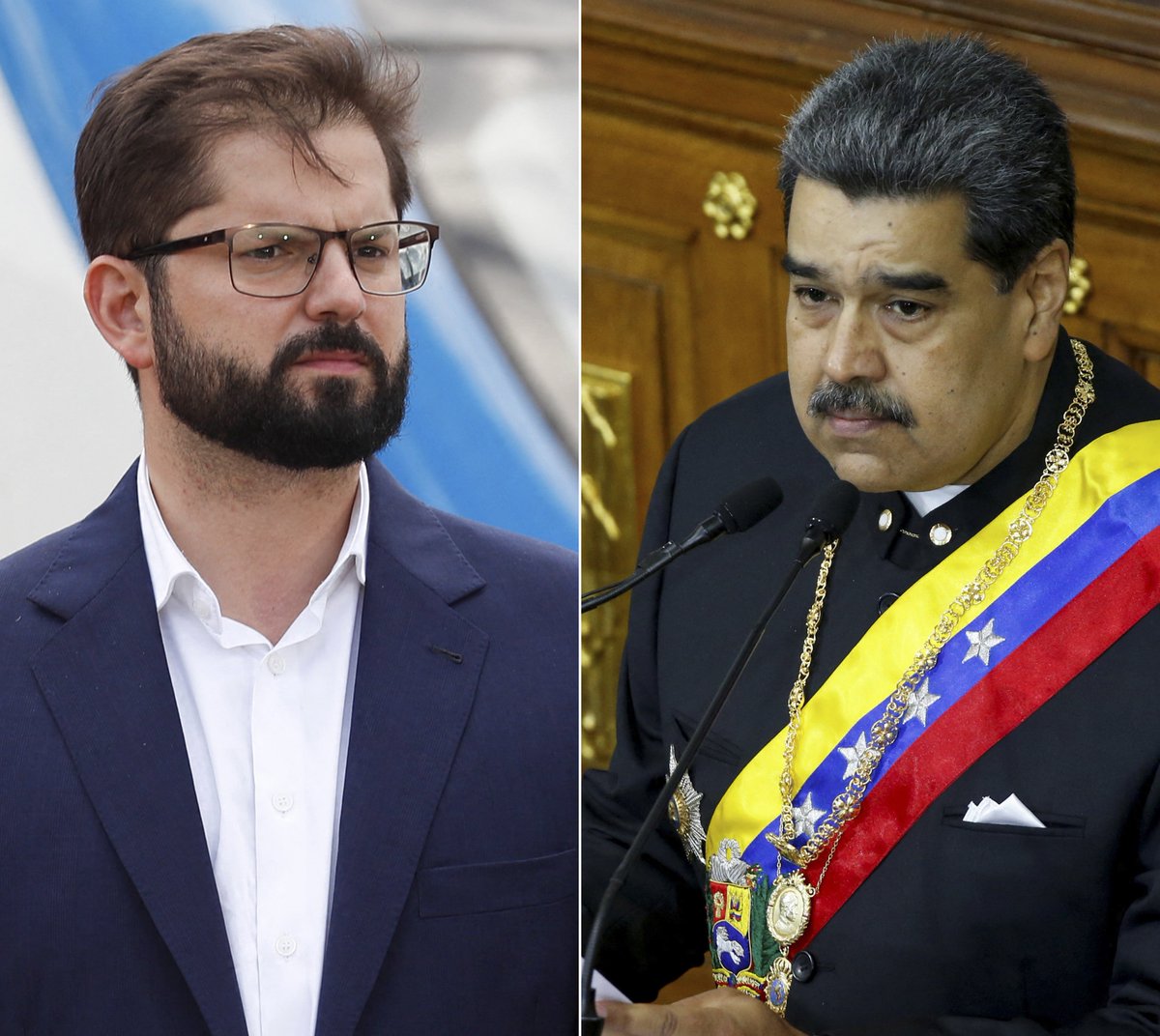 agusantonetti's tweet photo. Urgente. Por orden del presidente Gabriel Boric, Chile acaba de pronunciarse ante la proscripción de Maria Corina Machado y condena al dictador de Venezuela, Nicolas Maduro. Es el SEXTO gobierno de América Latina en pronunciarse. Petro y López Obrador siguen en silencio. https://t.co/Hw82CMegAU