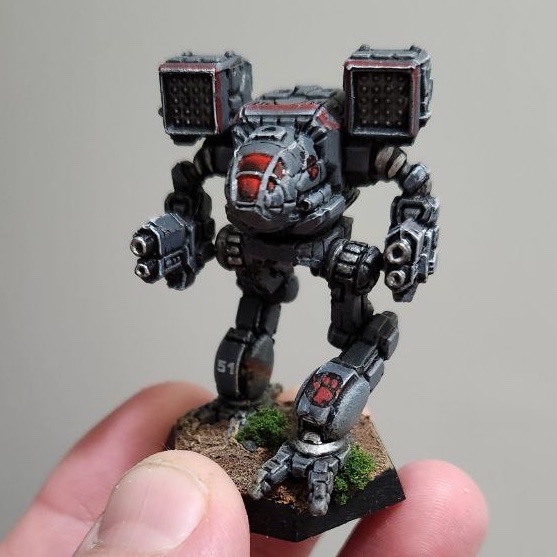 FossilPunk's tweet photo. Another freehand wolfspaw, more freehand invasion stripes, and a classic Timber Wolf joins the ranks of my nascent Wolf Hunters units in the ilClan Era!
#WolfHunters #Battletech #Mechwarrior #MWDA #MechwarriorDarkAge #Battlemech #Miniatures @catalystgamelab https://t.co/kbUkRWmqI9