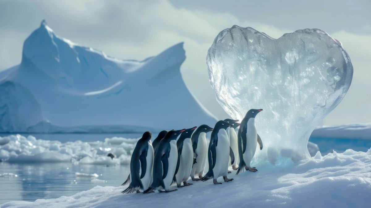 Check out this stunning AI-generated artwork depicting penguins in their natural habitat in Antarctica! The detail in the icebergs and the penguins is incredible. #AIart #AntarcticWildlife #PenguinHabitat 🐧🎨