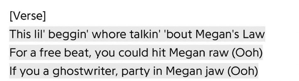 beeyonceknight's tweet photo. Now let's talk about when Megan's Law was used in a derogatory, slutshaming context. https://t.co/8GbXwzmZlM