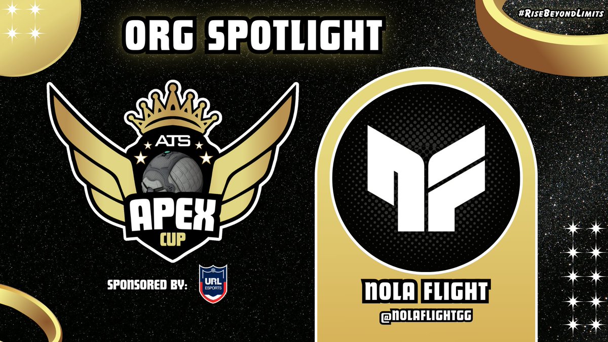 Ascend Tournament Series (@ats_rl) on Twitter photo We not done yet! Our next Org Spotlight goes out great friends over at <a href="/NolaFlightGG/">NOLA FLIGHT</a>! With their Jetstream roster looking to speed run the competition, they are a team to look out for in the ATS Apex Cup Sponsored by <a href="/_esportsURL_/">URL eSports</a>!
#RiseBeyondLimits We not done yet! Our next Org Spotlight goes out great friends over at <a href="/NolaFlightGG/">NOLA FLIGHT</a>! With their Jetstream roster looking to speed run the competition, they are a team to look out for in the ATS Apex Cup Sponsored by <a href="/_esportsURL_/">URL eSports</a>!
#RiseBeyondLimits
