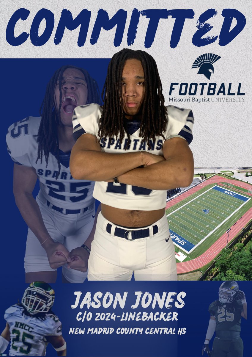 I am excited to be announcing I will be continuing my academic and football career as a Spartan! I wanna say thank you to <a href="/CoachZackKern1/">Zack Kern</a> and @MBUCoachB for giving me an opportunity at the next level! Ready to get started! <a href="/NMCC_FOOTBALL/">NMCC FOOTBALL</a> <a href="/CoachFully54/">Coach Fully</a> <a href="/PrepRedzoneMO/">Prep Redzone Missouri</a> 
#SpartanUp