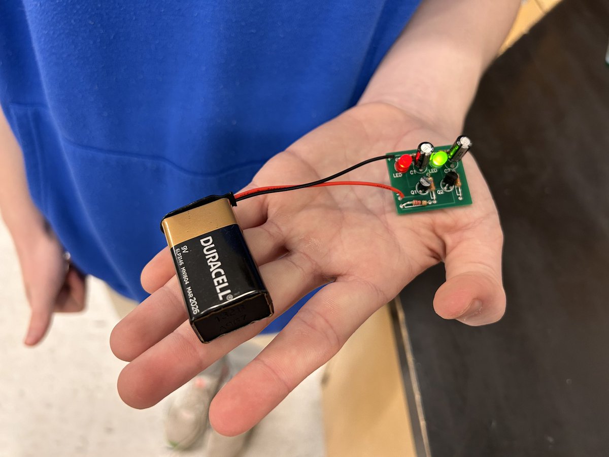 Grade 9 students participated in their second Wise Kidnetic Electricity Workshop on Monday where they learned how to solder a circuit board to power LED bulbs off a 9V battery. Patience &amp; concentration required during this hand-on learning opportunity.  #electicalengineering