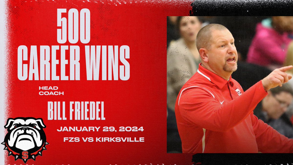 Bulldogs 59-41 over Kirksville in the first game of the Southern Boone Tournament. Coach Bill Friedel wins his 500th career win. @ZumSouth