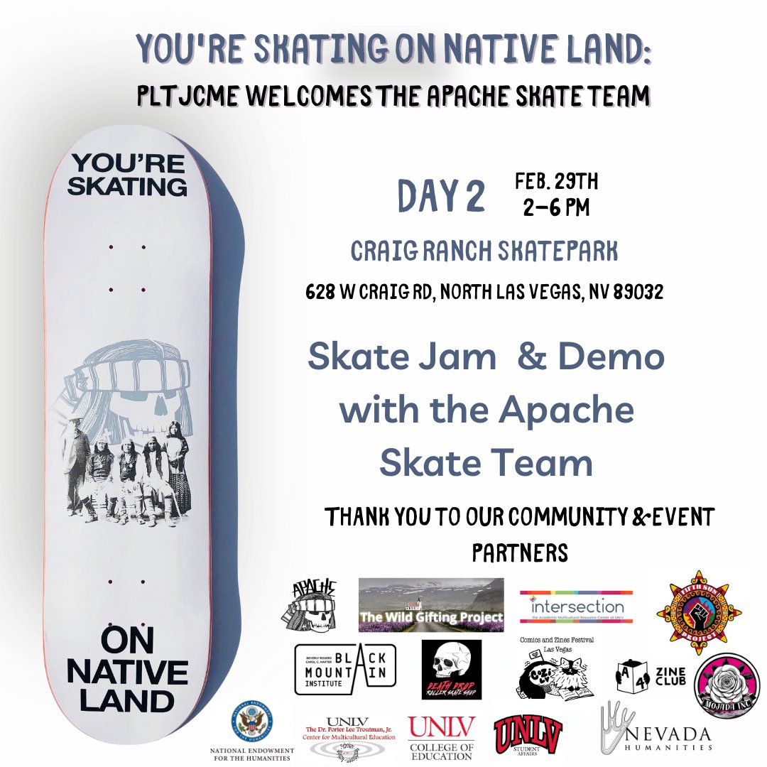 UNLVcme's tweet photo. Join the Dr. Porter Lee Troutman, Jr. Center for Multicultural Education as we welcome Apache Skateboards for Affirming Youth of Color in Educational and Community Spaces through Skate Pedagogy; a two-day event featuring @apachesk8boards!

To Register: https://t.co/PQLAHA8DqW https://t.co/bCrMi7pASn