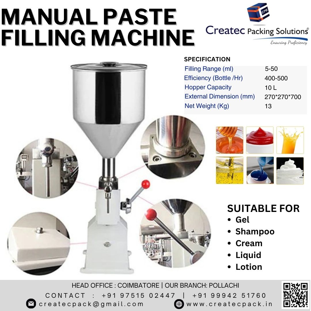 CreatecPacking's tweet image. Manual Paste Filling Machine For Gel, Shampoo, cream, Liquid, Lotion.
📲 Call\Whatsapp- 9751502447 / 99942 51760
🌐 createcpack.com/in
#packingmachine #packingmachinery #pastefillingmachine #manualpastefillingmachine #Createcpack #shampoo #business #smallbusiness