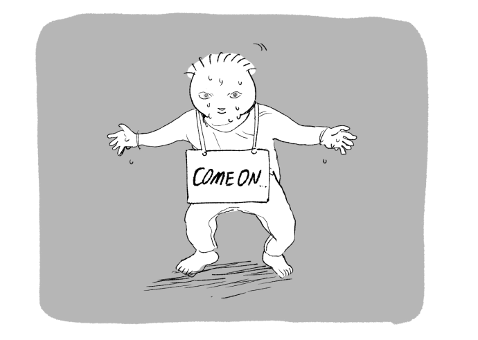 漫画編集ですというアカウントにフォローされるとフォロー返したほうがいいのかな?でもまじならまじの連絡くるのか?てなって結局スルーしてしまうが毎回こういうポーズをとっている、という図だ 