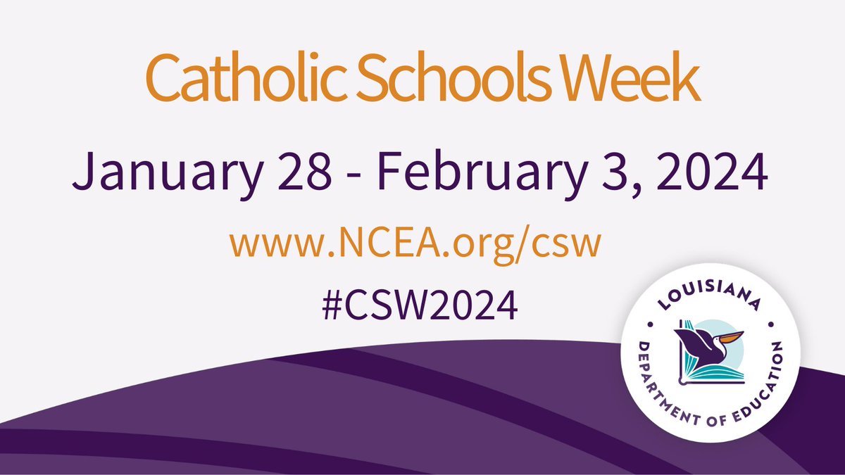 Catholic schools prepare students for their future while instilling the value of service to others. These honored institutions are one of the quality school choice options available to families in our state. Louisiana is proud to celebrate Catholic Schools Week. #CSW2024 #laed