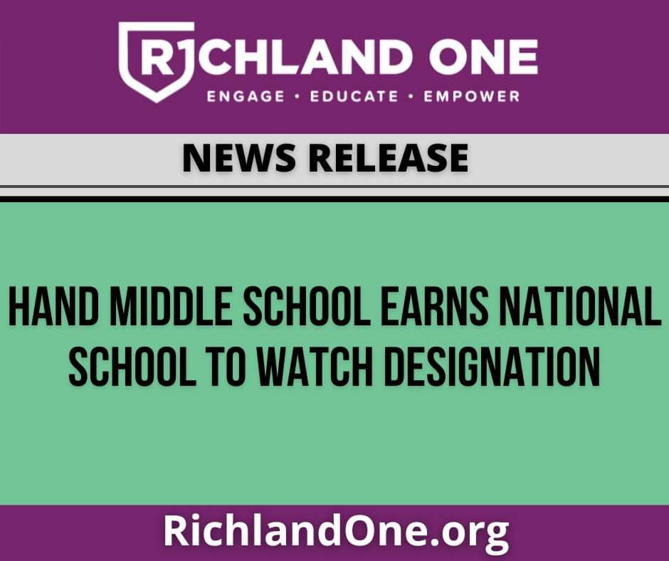 RichlandOne's tweet photo. Congratulations to @HandMiddleSC on being designated as a School to Watch by the National Forum to Accelerate Middle Grades Reform. Click the link below to read more.
https://t.co/xGo5vTWjEQ

#TeamOne #OneTeam https://t.co/2xpNvrSJeC