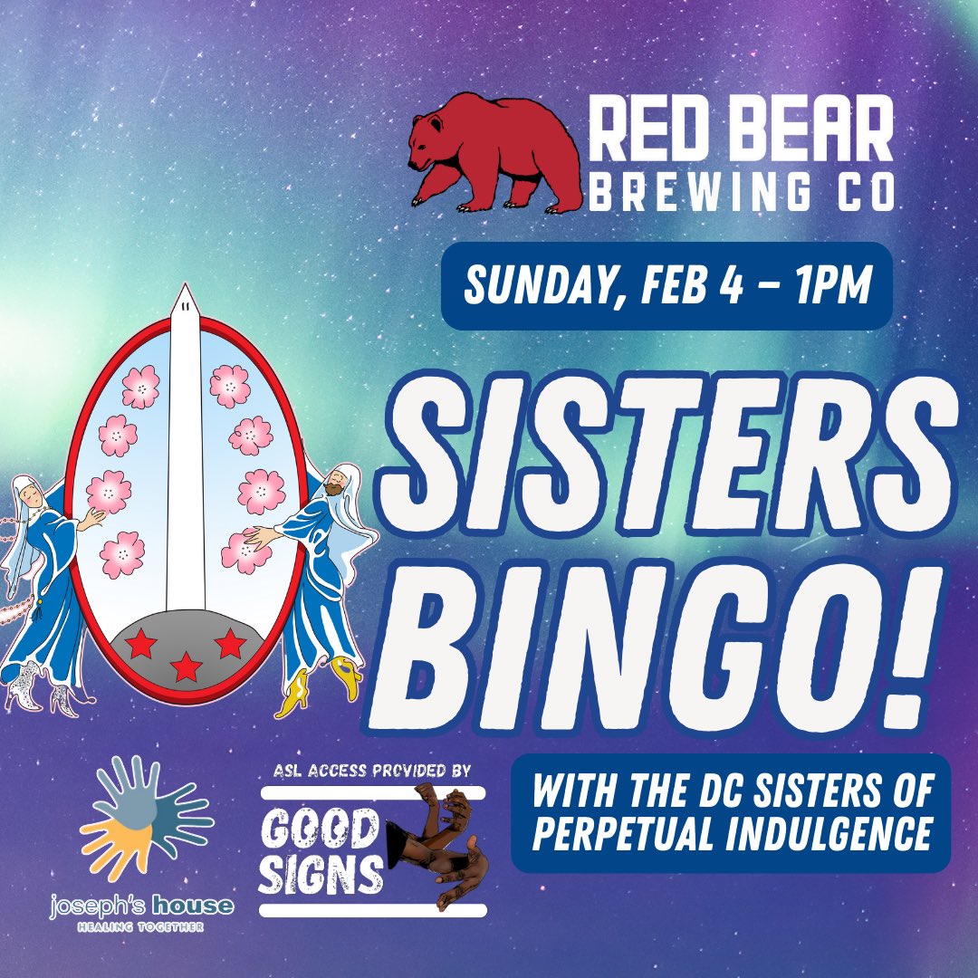 Join us for bingo this Sunday. Another fun-filled afternoon @RedBearBrewing Benefits @JosephsHouse_dc