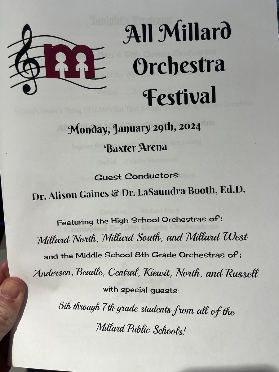 JSchwartzMPS's tweet image. Great performances tonight at the annual All Millard Orchestra Festival!  Tremendously talented students assisted by two highly regarded guest conductors and our exceptional music education staff!  @MillardPS @MNHSActivities @MWHSactivities @MSHSactivities #Proud2bMPS #RootedNE