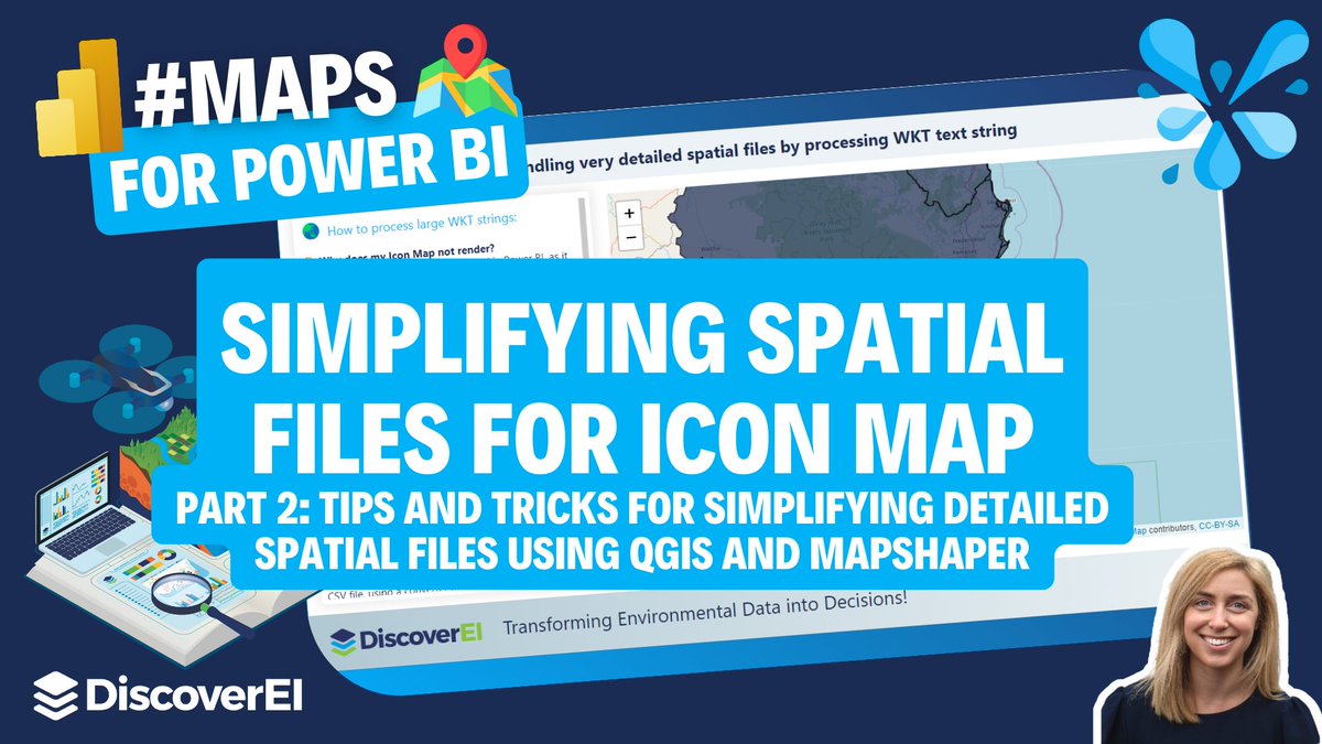 ⭐New Video Blog ⭐ Processing detailed WKT polygons for #IconMap in #PowerBI Part 2: Tips and tricks to simply your spatial files using QGIS and MapShaper: lnkd.in/ewDv67_t  I hope this helps you have fun exploring maps in Power BI.
#Maps4PowerBI #DataDiscoverEI