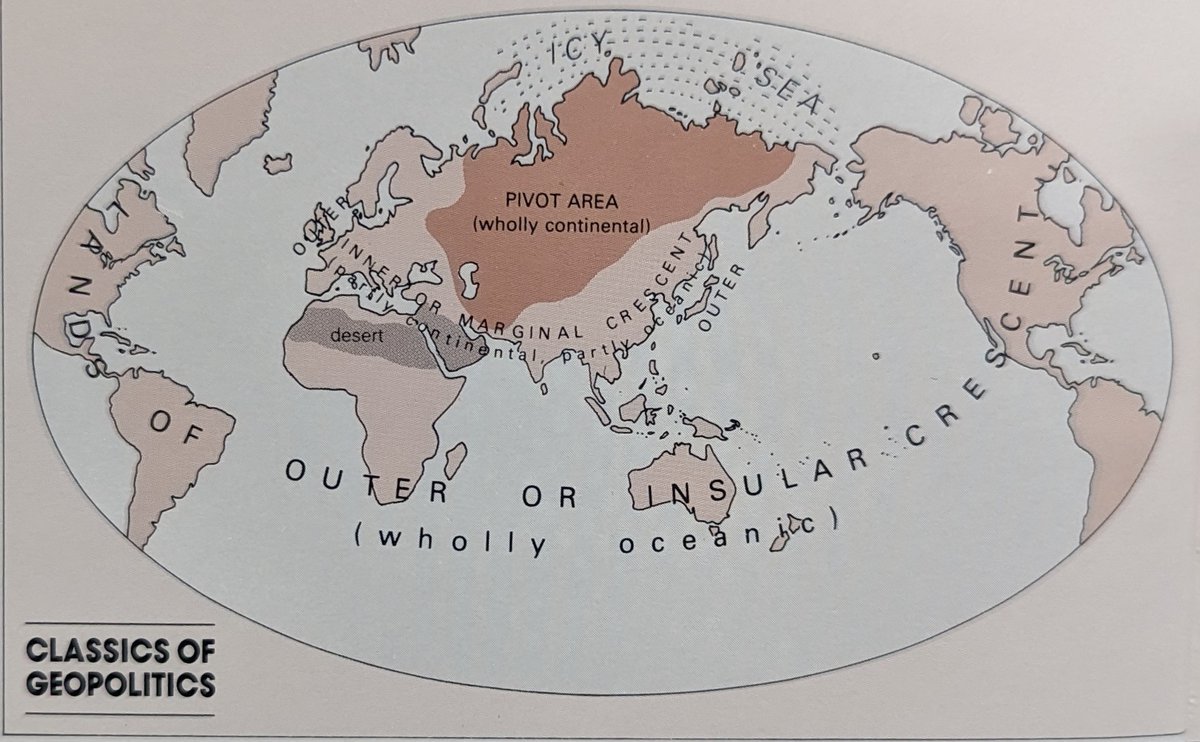 RhodesMaps's tweet photo. All of a sudden Mackinder remakes are everywhere. This one from the 1985 Atlas of Global Strategy, edited by Lawrence Freedman. https://t.co/1P7ghj4cb6