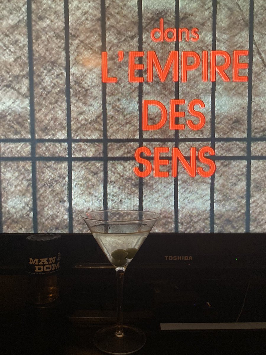 With <a href="/MadRauch/">Chris Rauch</a> away, I can watch my weird foreign art movies in peace! First up: “In The Realm of the Senses” on <a href="/criterionchannl/">Criterion Channel</a> paired with a martini made with Japanese gin. I feel I will need several of these over the next hour and 42 minutes. <a href="/flixology101/">flixology101</a> <a href="/bonkersasscin/">Bonkers Ass Cinema</a>