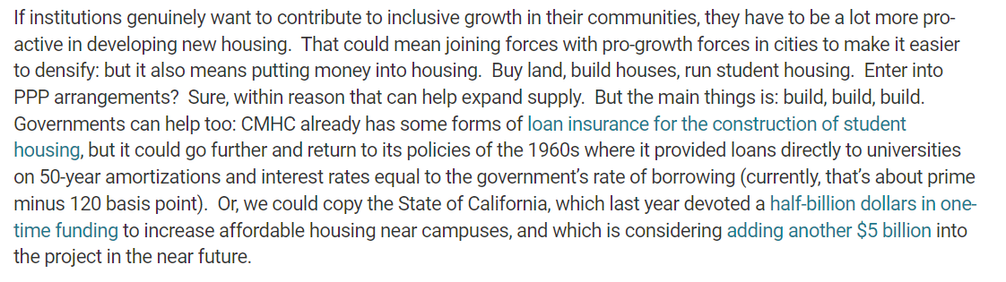 AlexUsherHESA's tweet photo. Only took them 22 months to take up my suggestion of re-creating a 1960s CMHC program for student housing (https://t.co/pxVxYptjL0) https://t.co/p8jSYp7lic