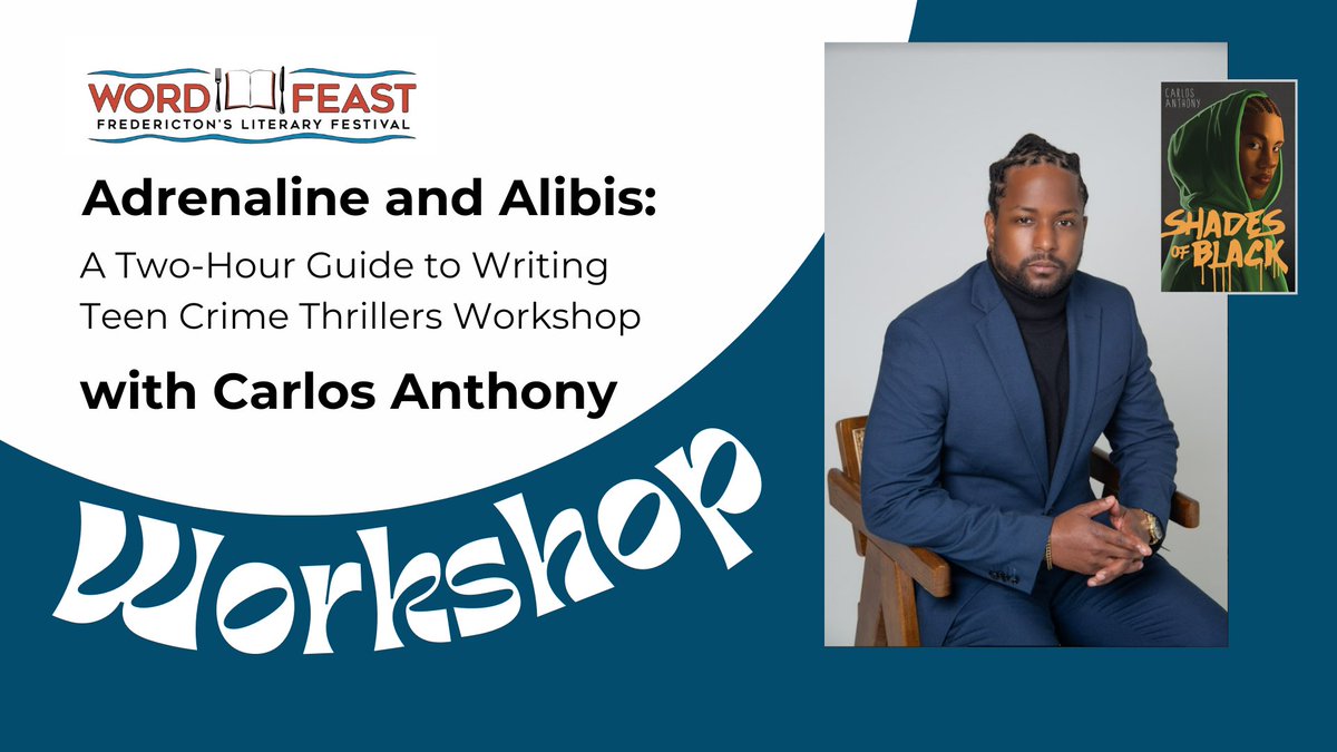 WordFeast_Fton's tweet photo. Adults and teens alike! Step into the world of crime and suspense with Adrenaline and Alibis: A Two-Hour Guide to Writing Teen Crime Thrillers Workshop with Carlos Anthony!

Feb 10, 12 PM, Zoom. ASL provided.

To register email chair.word.feast@gmail.com
https://t.co/nU9JZIxXlR https://t.co/xWpZGQcyCO