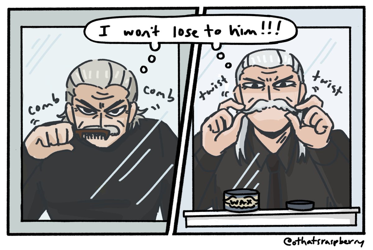 patreon request: "Old Snake vs Liquid Ocelot mustache contest" #mgs 