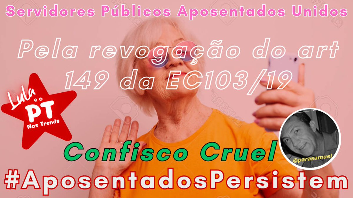 Tibirica (@shirleytibirica) on Twitter photo <a href="/TofaniniDa/">ROSANA TOFANINI</a> <a href="/alvaroborba/">Arvro</a> <a href="/gilmarmendes/">Gilmar Mendes</a> <a href="/LRobertoBarroso/">Luís Roberto Barroso</a> <a href="/alexandre/">Alexandre de Moraes</a> <a href="/nunesmarquesk/">Kassio Nunes Marques</a> <a href="/MinAMendonca/">André Mendonça</a> <a href="/Cristianozaninm/">Cristiano Zanin Martins</a> <a href="/FlavioDino/">Flávio Dino 🇧🇷</a> <a href="/VillaMarcovilla/">Prof.Marco Antonio Villa</a> Aposentados pedem ao STF que julguem inconstitucional o art149 da EC103/19.
<a href="/STF_oficial/">STF</a>
<a href="/gilmarmendes/">Gilmar Mendes</a>
<a href="/LRobertoBarroso/">Luís Roberto Barroso</a>
<a href="/alexandre/">Alexandre de Moraes</a>
@nunesmarquesK
<a href="/MinAMendonca/">André Mendonça</a>
<a href="/Cristianozaninm/">Cristiano Zanin Martins</a>
<a href="/FlavioDino/">Flávio Dino 🇧🇷</a>
Confisco Cruel
👇
#AposentadosPersistem <a href="/TofaniniDa/">ROSANA TOFANINI</a> <a href="/alvaroborba/">Arvro</a> <a href="/gilmarmendes/">Gilmar Mendes</a> <a href="/LRobertoBarroso/">Luís Roberto Barroso</a> <a href="/alexandre/">Alexandre de Moraes</a> <a href="/nunesmarquesk/">Kassio Nunes Marques</a> <a href="/MinAMendonca/">André Mendonça</a> <a href="/Cristianozaninm/">Cristiano Zanin Martins</a> <a href="/FlavioDino/">Flávio Dino 🇧🇷</a> <a href="/VillaMarcovilla/">Prof.Marco Antonio Villa</a> Aposentados pedem ao STF que julguem inconstitucional o art149 da EC103/19.
<a href="/STF_oficial/">STF</a>
<a href="/gilmarmendes/">Gilmar Mendes</a>
<a href="/LRobertoBarroso/">Luís Roberto Barroso</a>
<a href="/alexandre/">Alexandre de Moraes</a>
@nunesmarquesK
<a href="/MinAMendonca/">André Mendonça</a>
<a href="/Cristianozaninm/">Cristiano Zanin Martins</a>
<a href="/FlavioDino/">Flávio Dino 🇧🇷</a>
Confisco Cruel
👇
#AposentadosPersistem
