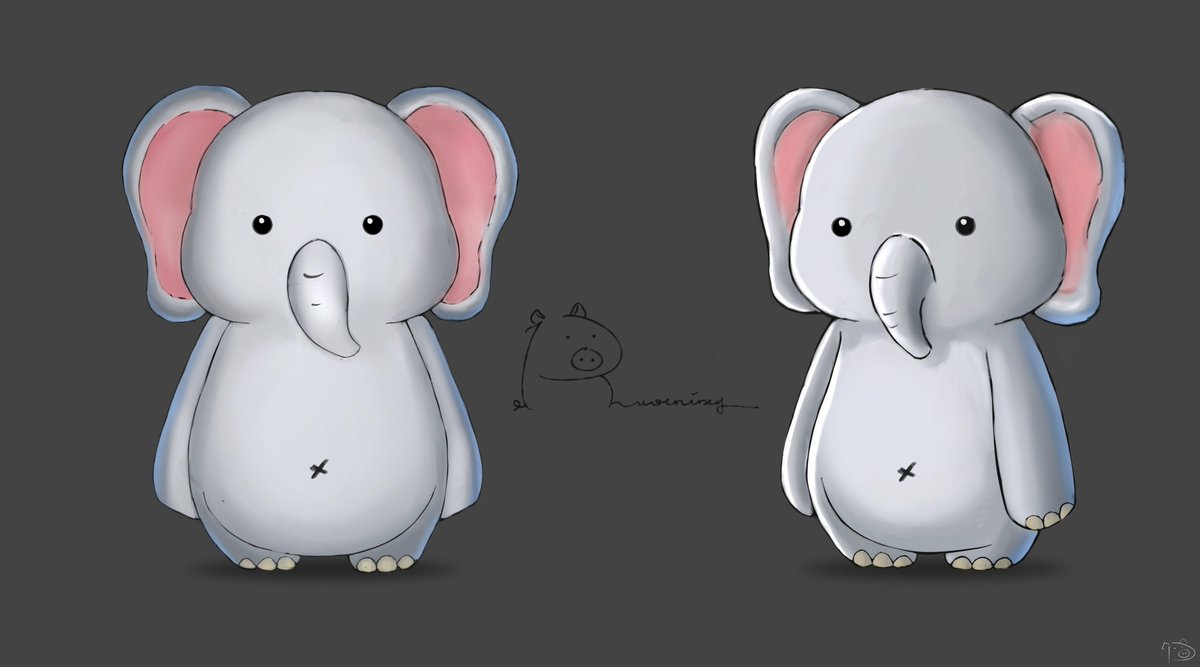 puka_tru's tweet photo. Elle the elephant - art concept suggestion for #PartyAnimals 🐘 https://t.co/oWNQE4BWrh