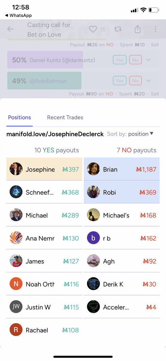 I’m gonna get myself a T-shirt for the Bet on Love event that says: “Brian killed me..”
There’s nothing I can do.. I keep bringing more people to <a href="/ManifoldMarkets/">Manifold</a> and make them bet on me but it’s not working… 
he hates me! 😂
<a href="/Aella_Girl/">Aella</a>