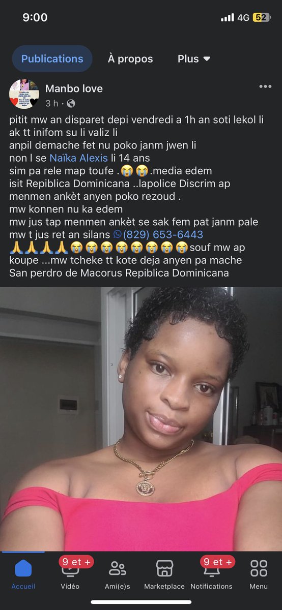 wilson50945's tweet photo. 🆘🆘 ede yo jwenn #NaïkaAlexis mezanmi ! 
Se yon koud men nap bay si nou fè mesaj la rive pi lwen . https://t.co/lh5FD7Y2MO