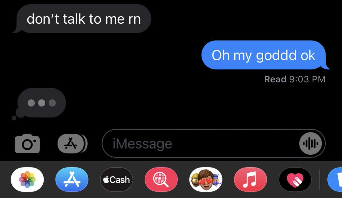 boneprxncess's tweet photo. “don’t talk to me rn” KEEPS TYPING https://t.co/VYQ7tFKsgt
