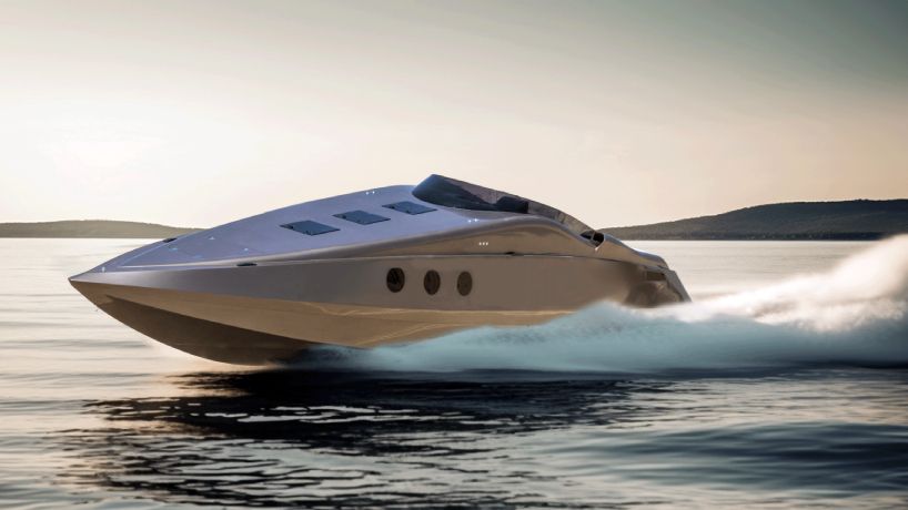 mayla’s all carbon-fiber superboat GT torpedoes in the sea with an ultra-pointed monohull  designboom.com/technology/may…