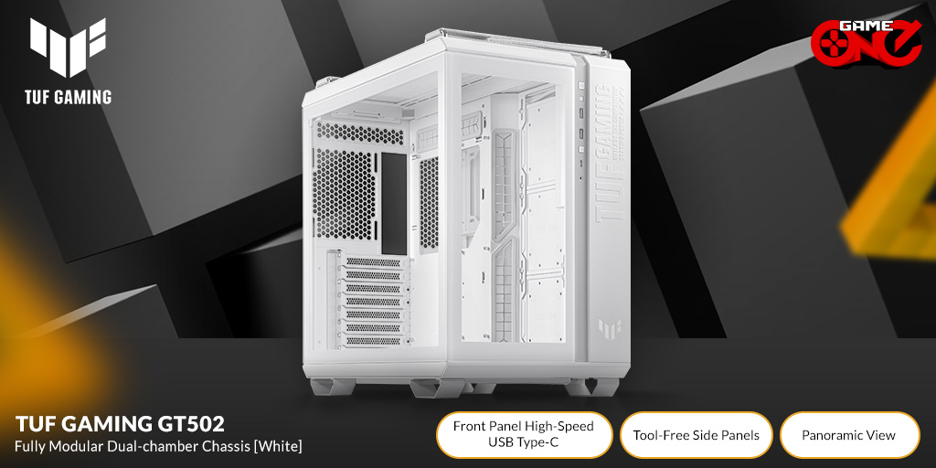 gameoneph's tweet image. The Asus GT502, featuring a split internal design with two chambers for independent cooling zones for the CPU and GPU, is back in stock!

₱8,795.00*

#Asus #TUFGaming #GamingCase #gameoneph