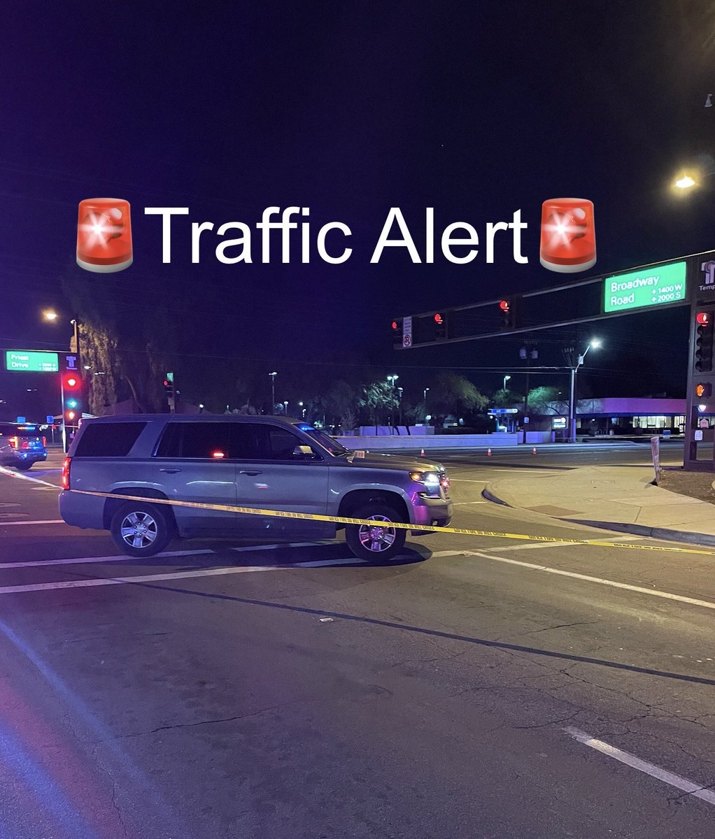 Tempe PD is on scene for a fatal collision involving a pedestrian in the area of Broadway Rd and Priest Dr. Please avoid the area as there are heavy traffic restrictions in place.