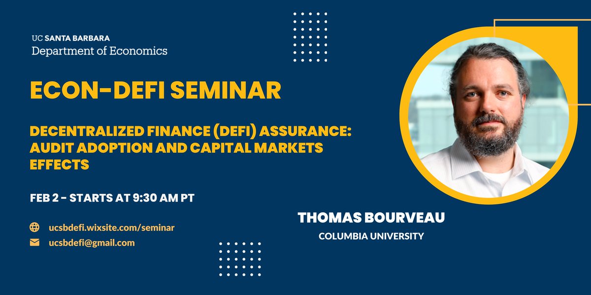 UCSBDeFi's tweet image. Join us to hear from Thomas Bourveau of @Columbia this Friday! 馃憦
ucsb.zoom.us/j/83534029174
#ucsbdefi #GradforGrad