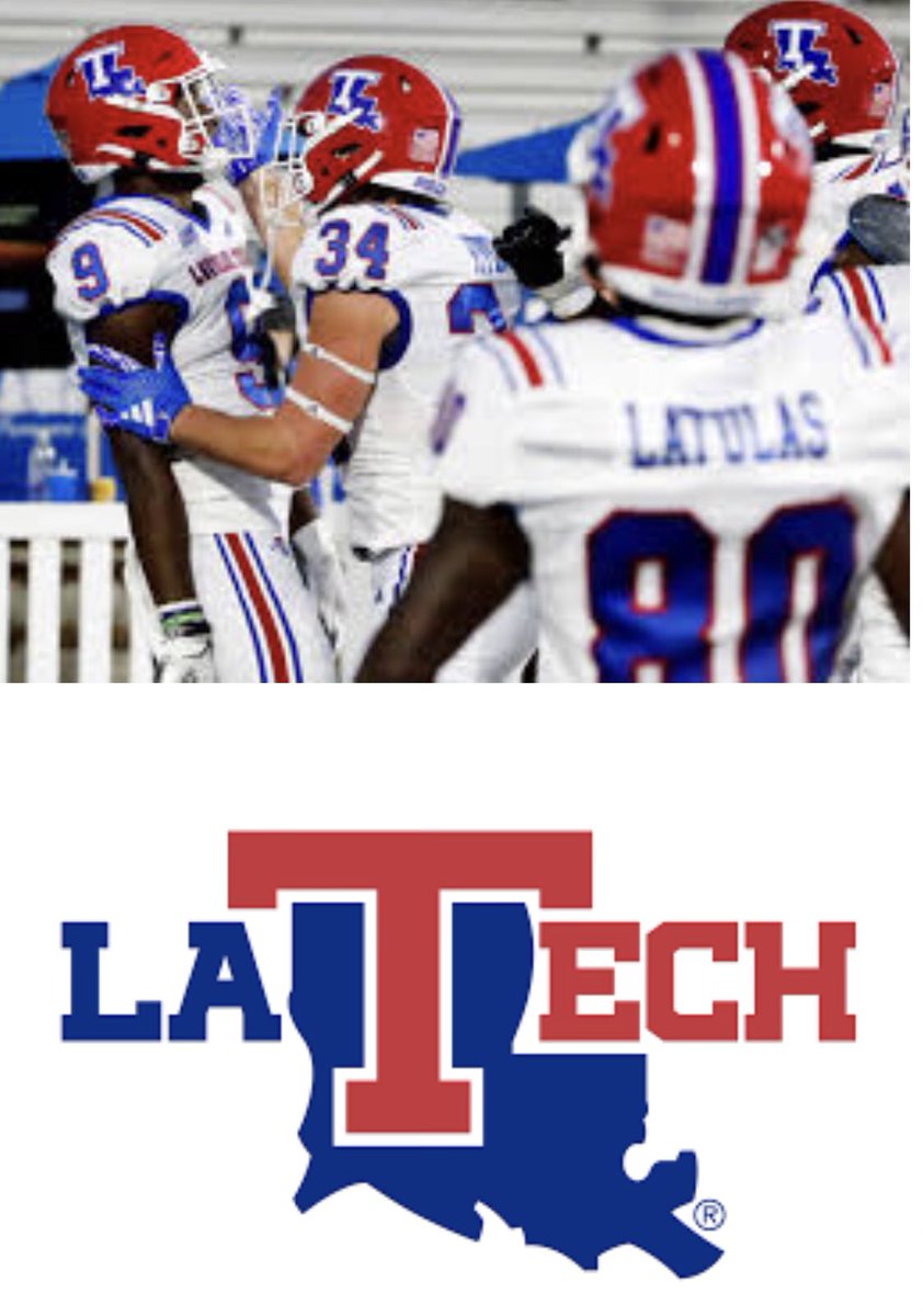 Jacob11bradford's tweet photo. Blessed to receive an offer from Louisiana Tech! 🐶🐶@Coach_Brookins @CoachFuller_CHS @curdog_recruits @Rivals @KenAnioJr @On3Recruits @RecruitLouisian @LATechFB @247Sports https://t.co/ObBs8KN1Ey