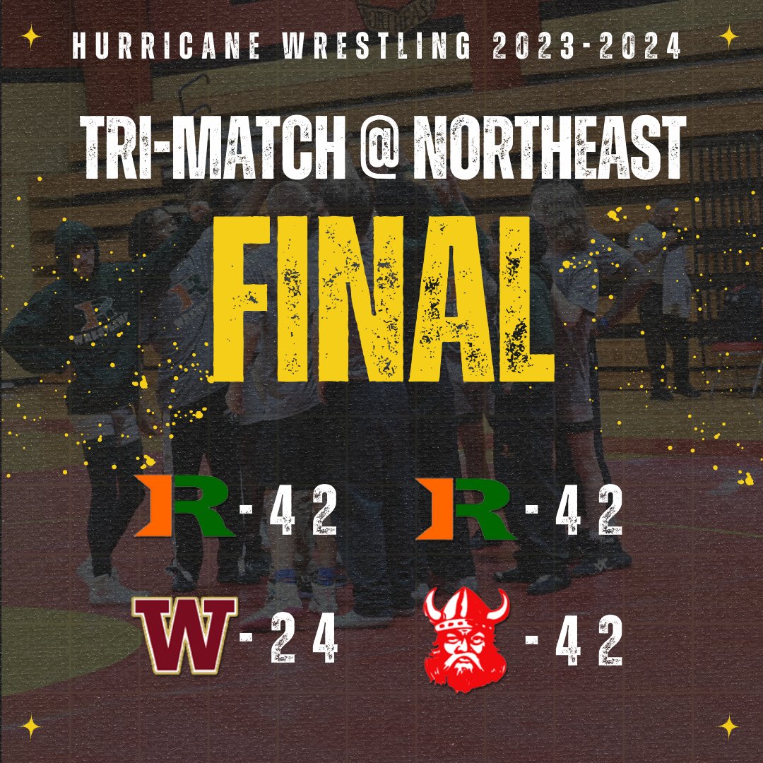 Hurricane wrestling regular season complete! Next up, Area 2 AA tournament this Saturday at Southwest!!! @bibbathletics @rhscanes
